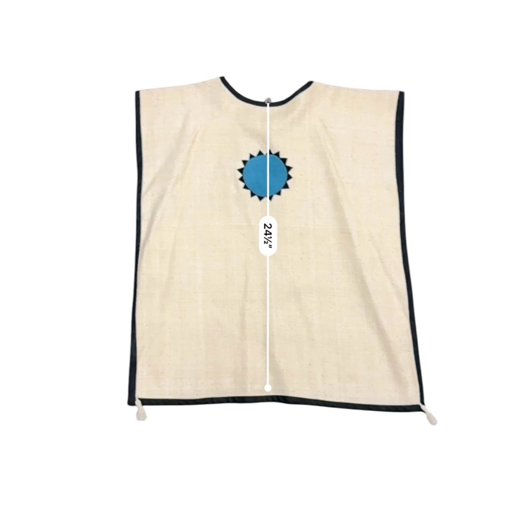 Unbranded Canvas Smock Top Size Unknown Beige Embroidered Butterflies Tassels​​​ - Picture 5 of 7